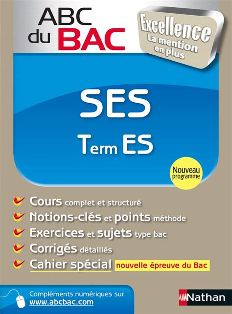 Amazon ABC DU BAC EXCELLENCE SES TERM ES 9782091874814 Garnier