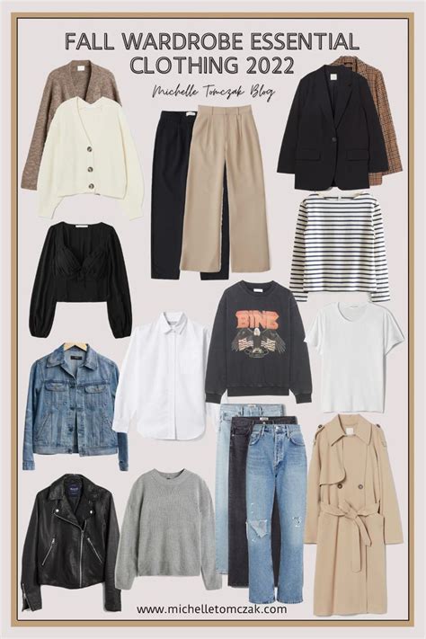 Fall Wardrobe Essential Clothing 2022 Michelle Tomczak Blog Fall