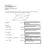 5.02 Parallelogram Proof Assignment.pdf - Course: Geometry Unit ...