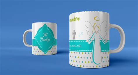 Mockups Y Plantillas Para Sublimar Tazas De Bautizo Editables