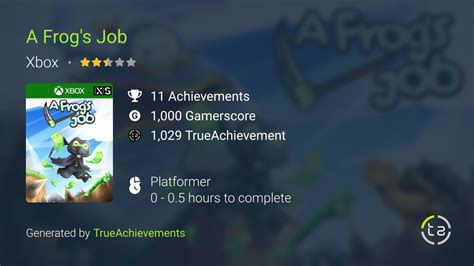 A Frog's Job Achievements | TrueAchievements