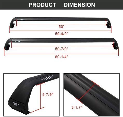 Aluminum Roof Rail Rack Cross Bar Crossbar Fit For Jeep Wrangler Jl Jk