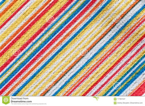 Texture Of Fabric With Colorful Diagonal Stripes Pattern Stock Image