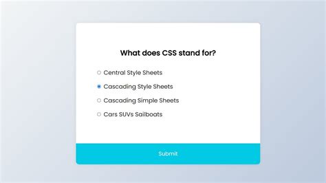 Create A Quiz App Using HTML CSS JavaScript Quiz Web App Using