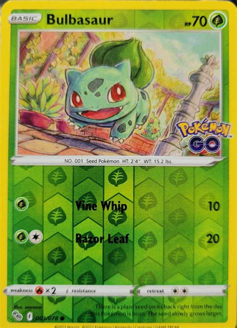 Bulbasaur Reverse Holo 1 Prices Pokemon Go Pokemon Cards