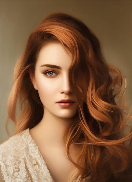 Premium Photo Portrait Of A Beautiful Woman Digital Painting Of A