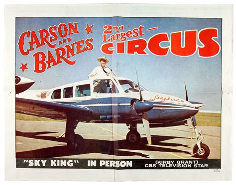 Hake's - "SKY KING KIRBY GRANT” CARSON AND BARNES CIRCUS POSTER.