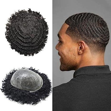 Buy Afro Toupee For Black Men Brazilian Kinky Curly Human Hair Units