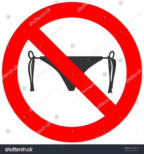 Forbidden Sign Bikini Icon Isolated On Stock Vector Royalty Free