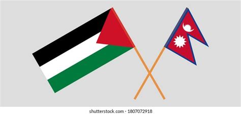 Crossed Flags Palestine Niue Official Colors Stock Vector Royalty Free