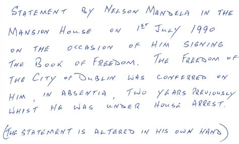 A piece of history: Mandela's handwritten notes on speech he gave in Dublin 23 years ago