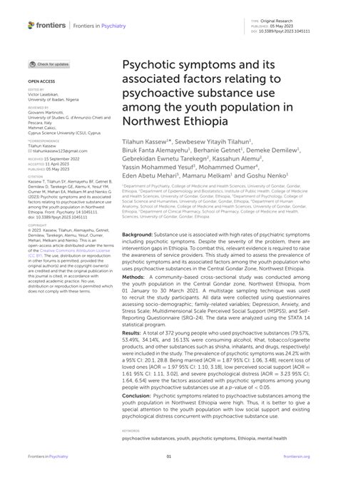 Pdf Psychotic Symptoms And Its Associated Factors Relating To Psychoactive Substance Use Among