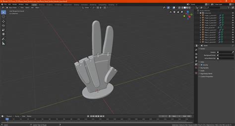 Peace Hand Symbol 3d Model 29 3ds Blend C4d Fbx Max Ma Lxo