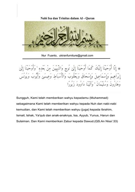 Nabi Isa Dan Trinitas Dalam Al Quran Pdf