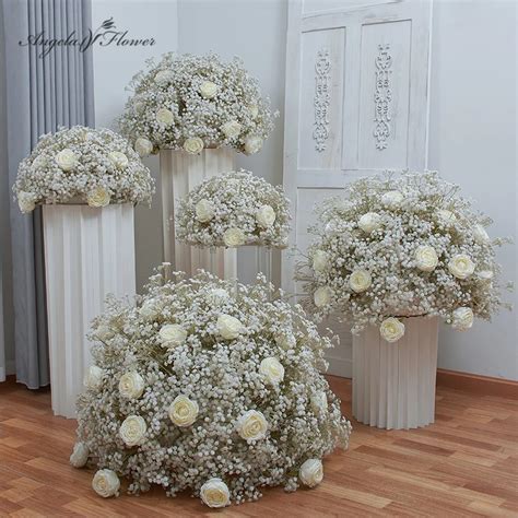 Cm White Baby Breath Rose Artificial Flower Ball Wedding