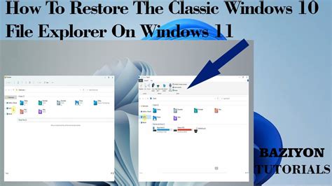 How To Restore The Classic Windows File Explorer In Windows Youtube