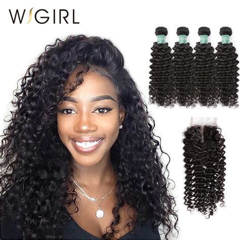 Aliexpress Buy Wigirl Brazilian Deep Wave Human Hair Bundles