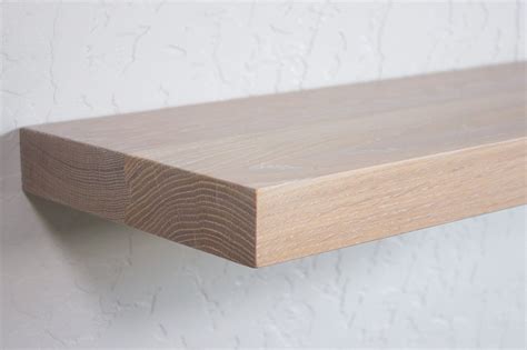 Solid White Wash Oak Floating Shelf Custom Sizes For Your Etsy In