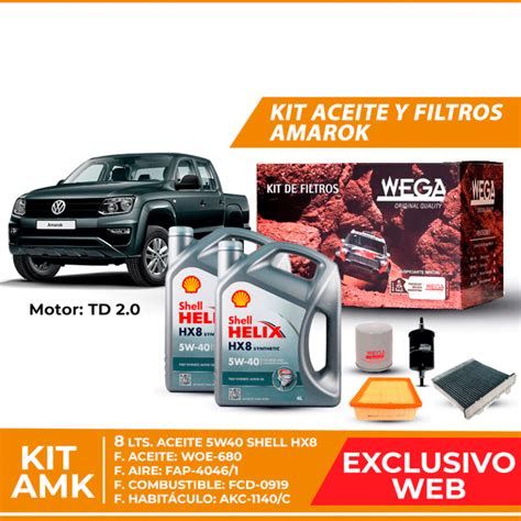 Kit Cambio De Aceite Y Filtros Para Volkswagen Amarok Lubritodo