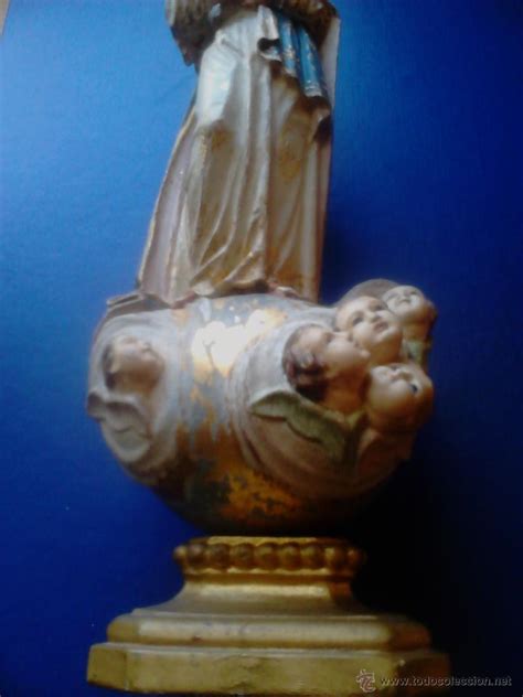 Inmaculada Concepcion Virgen Talla Madera Polic Comprar Escultura