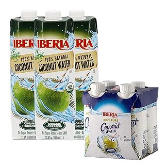 Amazon Iberia 100 Pure Organic Coconut Water 1 Liter 33 8 Fl