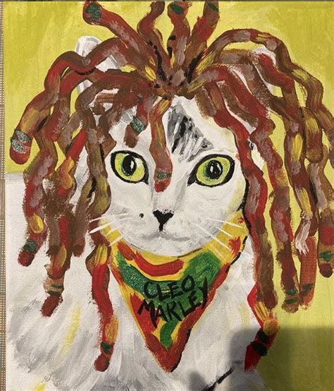 Rasta Cat Drawing