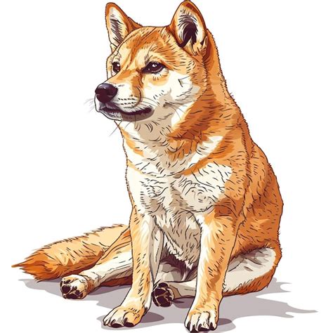 Chien Shiba Inu Dans Le Style D illustrations Détaillées De Personnages