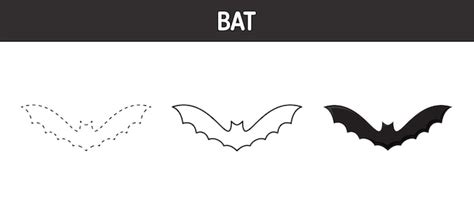 Premium Vector Bat Tracing And Coloring Worksheet For Kids