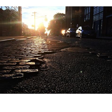 Sunrise In Dumbo Makes The Cobblestone Look Like Goldb Flickr