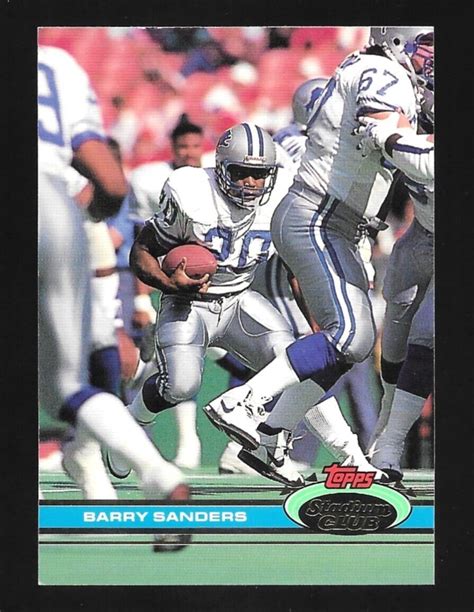 Barry Sanders Detroit Lions Topps Stadium Club Nfl Football