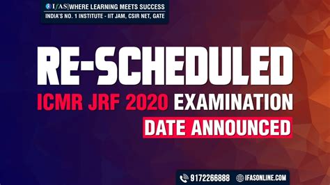 ICMR JRF 2020 Date Announcement 4 Dec YouTube