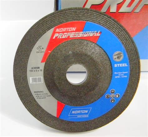 Norton AG4 4 Inches Metal Grinding Wheel Disc Blue 100 X 6 0 X 16 Mm