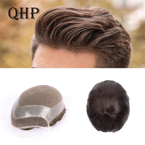 Men Toupee 100 Human Hair Replacement System For Male Lace Pu Remy Hair Capillary Prosthesis Men