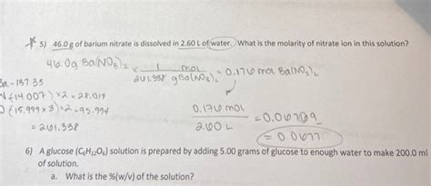 Solved 5 46 0 G Of Barium Nitrate Is Dissolved In 2 60 L Chegg