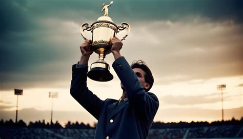 Premium Photo A Man Holding Up A Trophy Cup