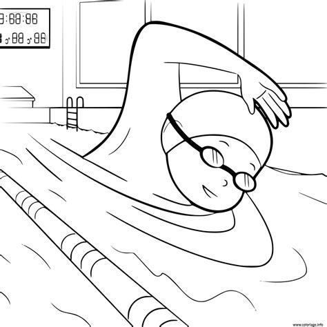 Coloriage Course De Natation Piscine Dessin Piscine à imprimer