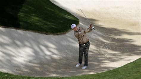 Tom Kim Of Korea Chips The Ball Out Of A Bunker On The No 10 Hole