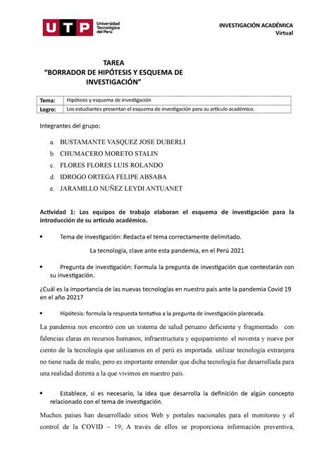 S7 Tarea Borrador de hipótesis y esquema de investigación TAREA