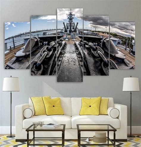 Battleship Missouri Wall Art Canvas Decor Printing - Pencil Canvas