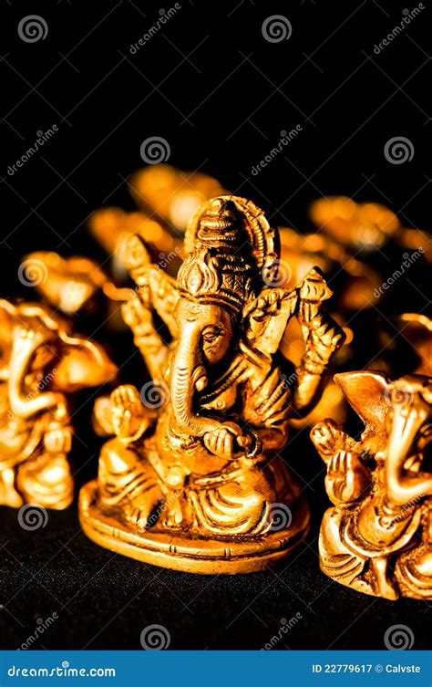 Lord Ganesha On Black Background Royalty Free Stock Photography - Image ...