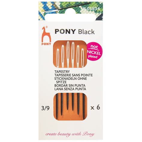 Pony Black Aiguilles Broderie Dimension 3 9 16 Pces Ritohobby Fr