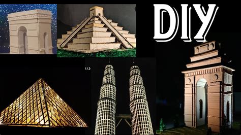 Diy Monuments With Cardboard India Gate Model Louvre Pyramid Model Mesoamerican Pyramids