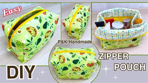 Diy Zipper Pouch Sewing Tutorial How To Make A Cosmetic Bag Cute