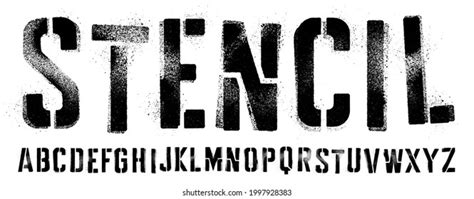 Stencil Font Spray Paint Texture Misprinted Stock Vector (Royalty Free) 1997928383 | Shutterstock