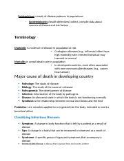 Epidemiology Outline By Marc Docx Epidemiology Is Study Of Disease