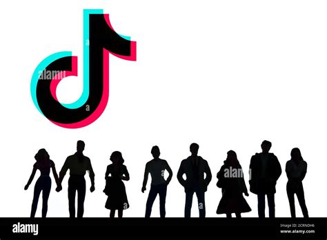 Tik Tok Logo And People Silhouette Stock Photo Alamy