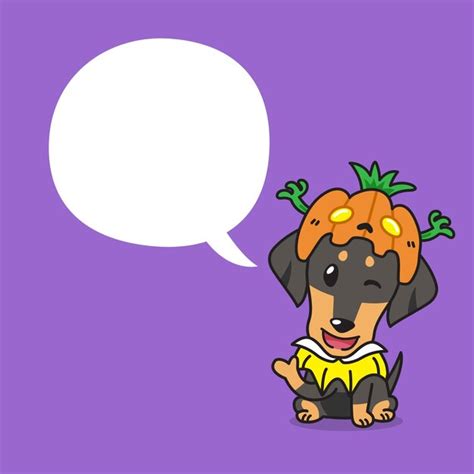 Perro De Dachshund De Dibujos Animados Con Disfraz De Halloween Y