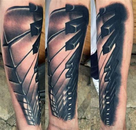 Piano Keys Tattoo Around Wrist