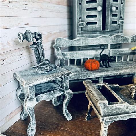 Halloween Haunted Dollhouse Furniture Spooky Miniature Etsy