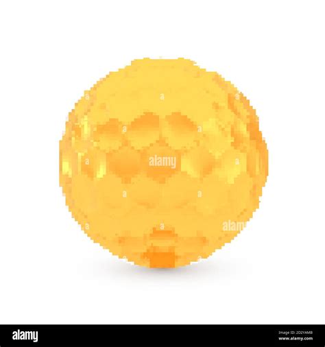 Golden Golf Award Concept Shiny Realistic Metallic Ball Stock Vector